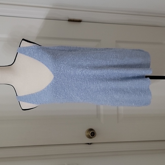 Anthropologie Moth Size L Knit Tank Top Sweater, Powder Blue, Exc Used Condition - Picture 1 of 11